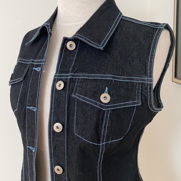 Jean Sleeveless Jacket - Picture 2 of 3